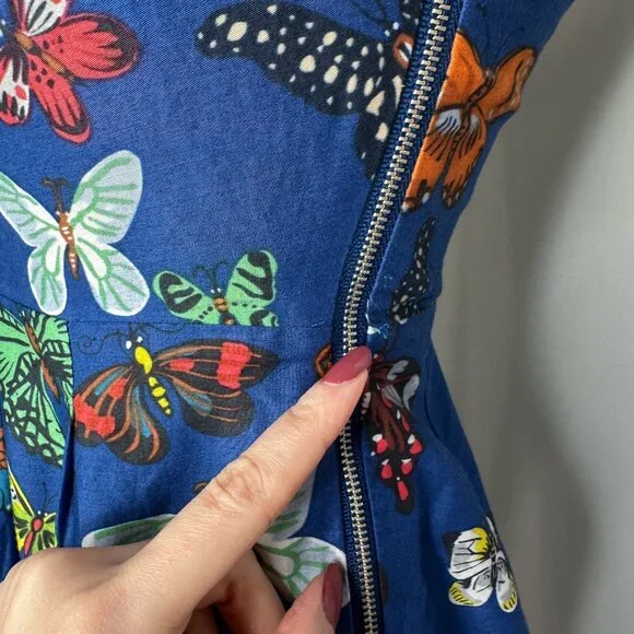 Anthropologie Nathalie Lete Paris Strapless Butterfly A-Line Mini Dress Size 0 - Picture 14 of 15